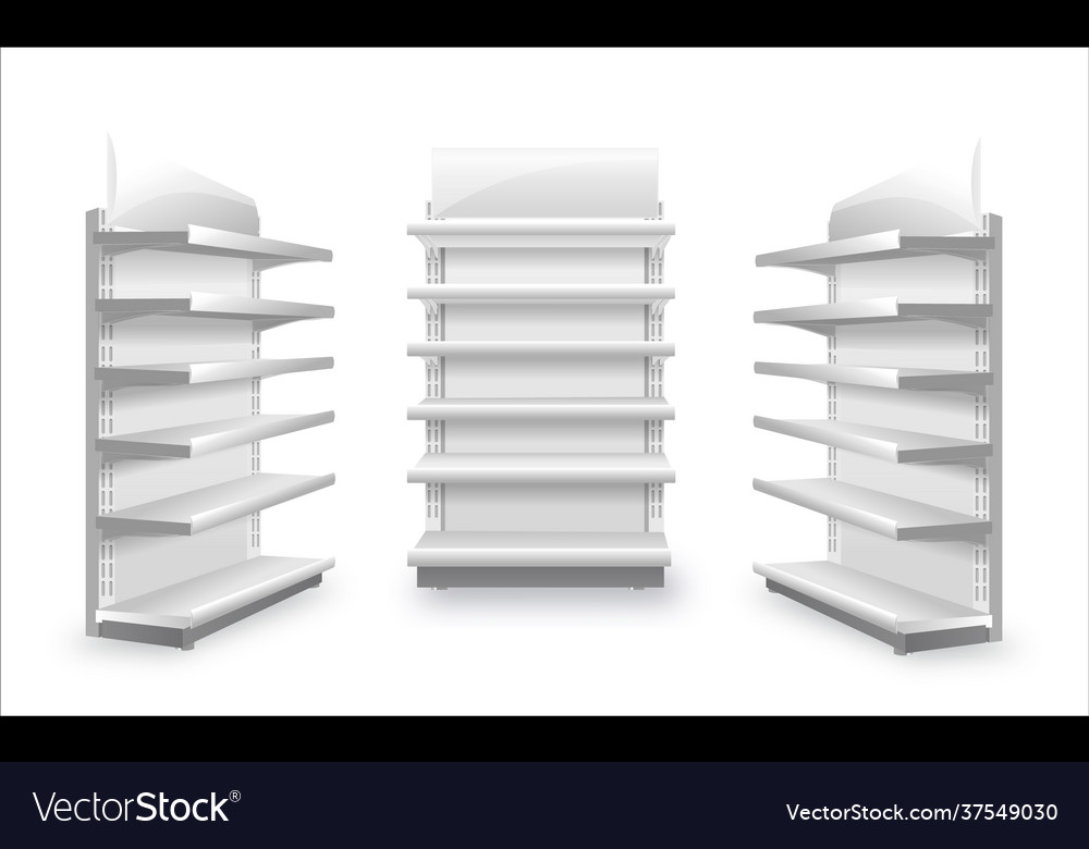 Shelving rack for store trading empty template Vector Image