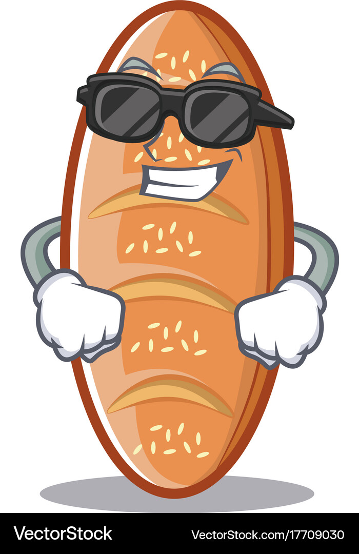 Super cool baked bread character cartoon Vector Image