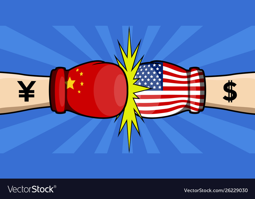 Usa vs china trade war Royalty Free Vector Image