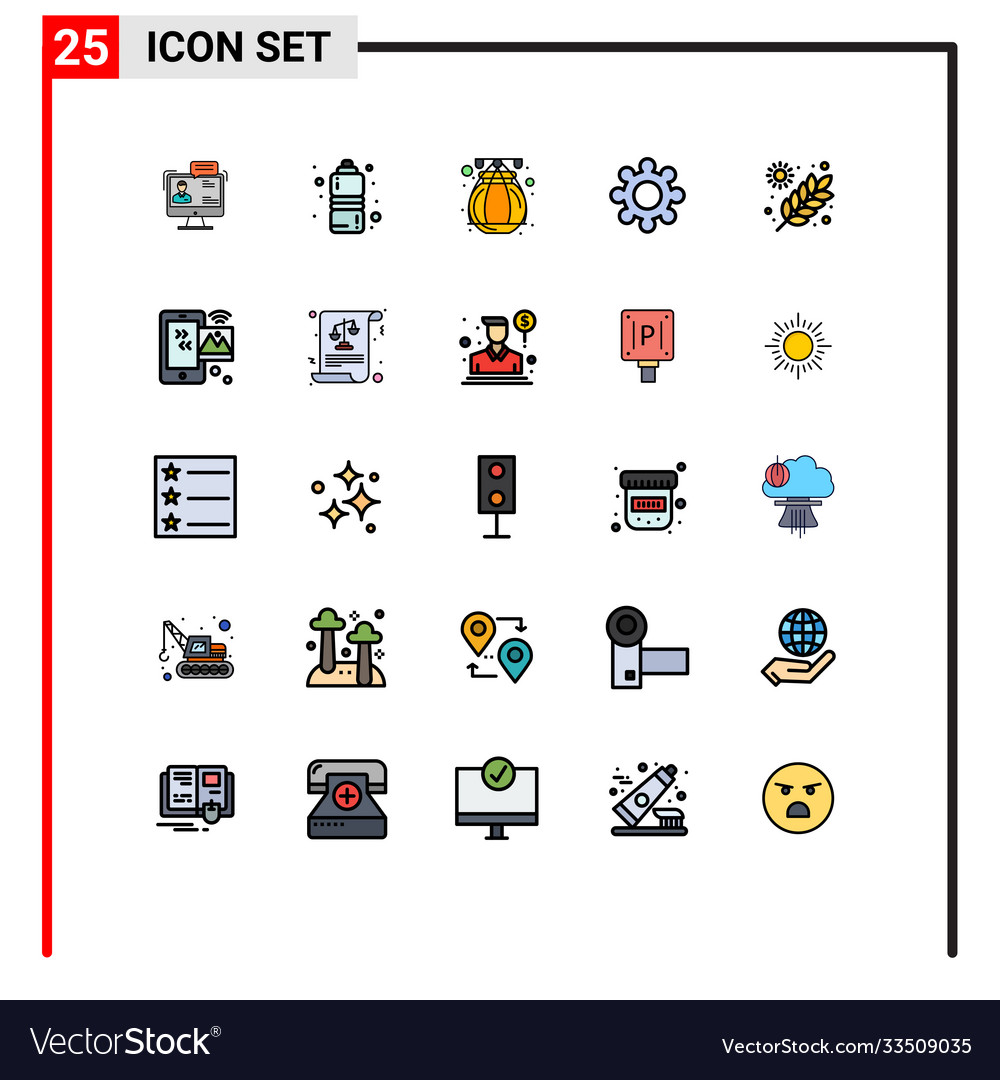 25 user interface filled line flat color pack