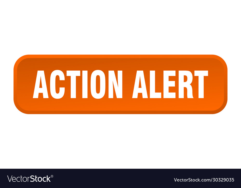 Action alert button square 3d push