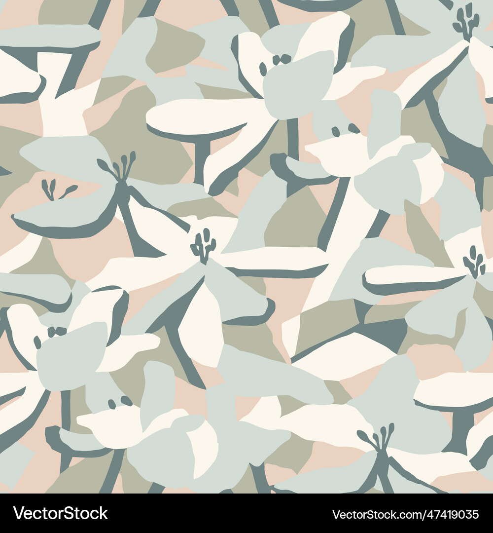 Botanical art seamless pattern Royalty Free Vector Image