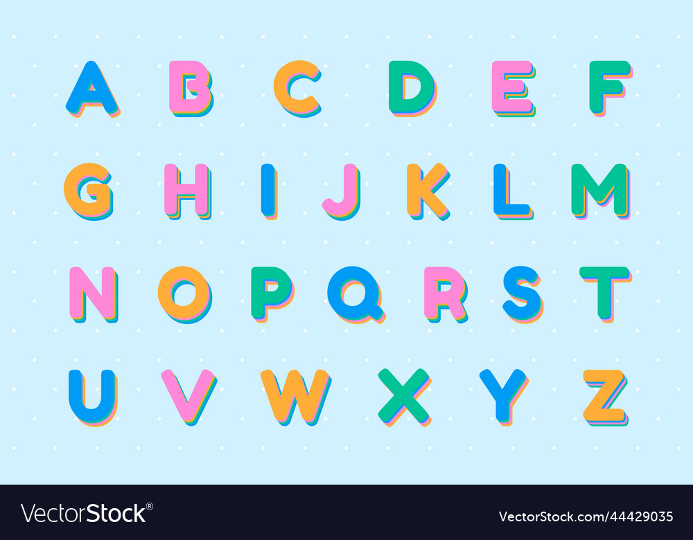 Capital letter set font Royalty Free Vector Image