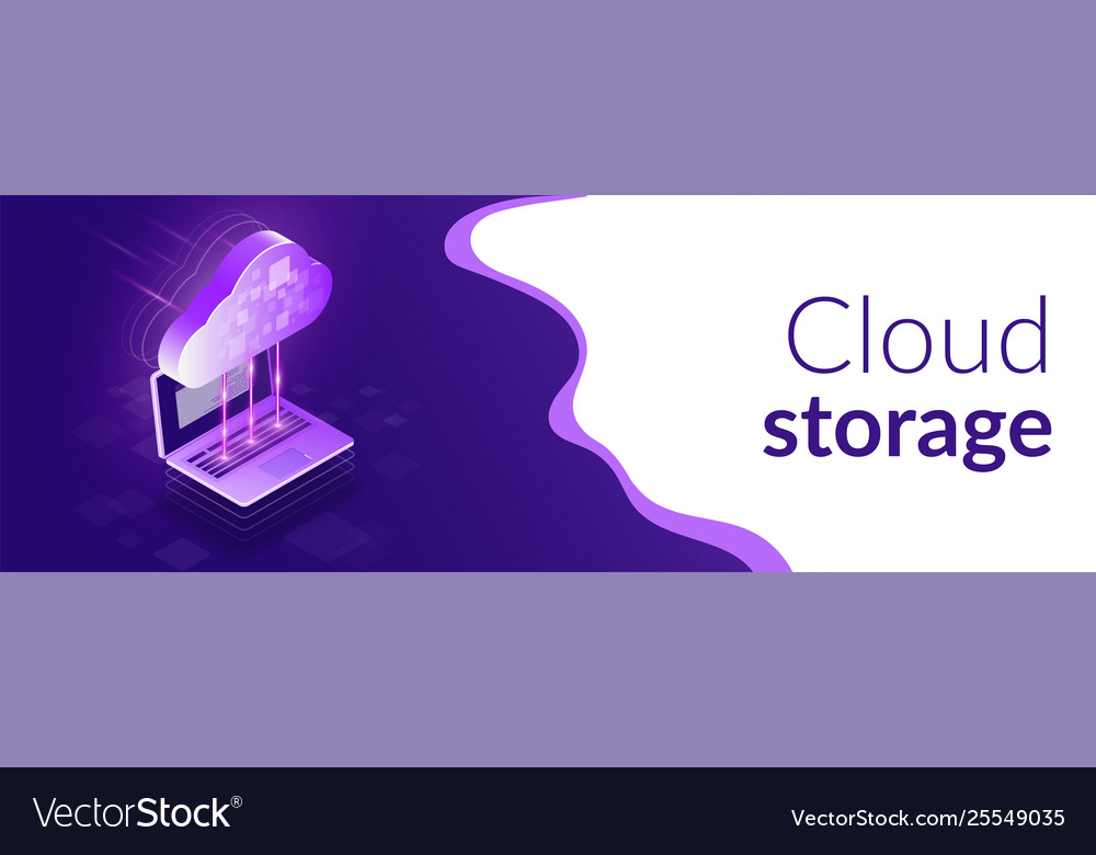 Cloud computing 3d isometric concept the process vector image Cloud computing 3d isometric concept the process