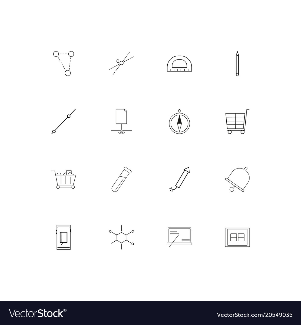 Education and science simple linear icons set