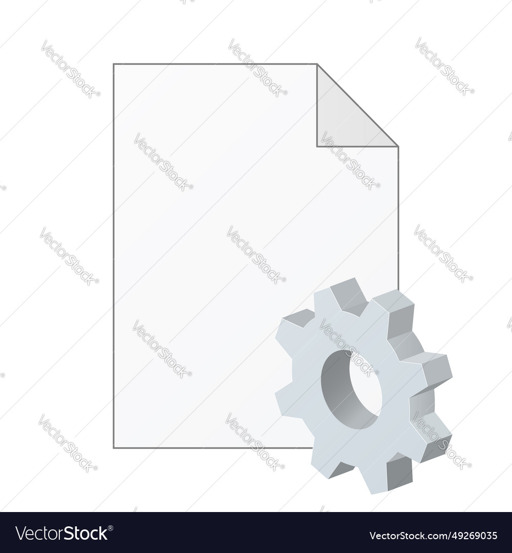 File computer document icon with gear vector image File computer document icon with gear