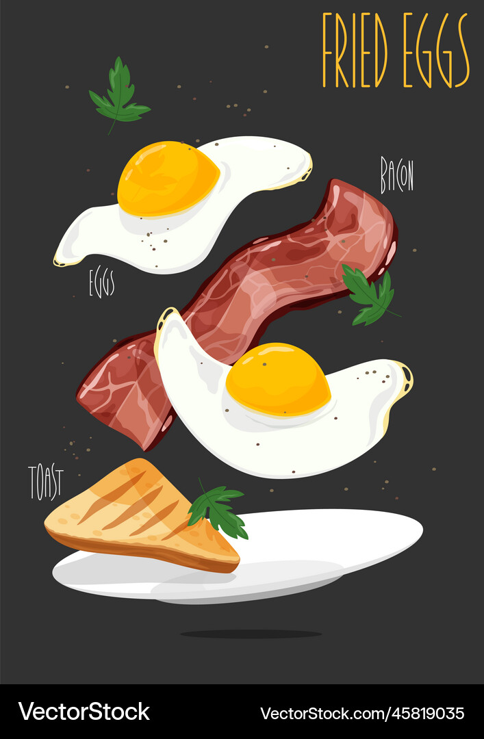 Fried eggs Royalty Free Vector Image - VectorStock