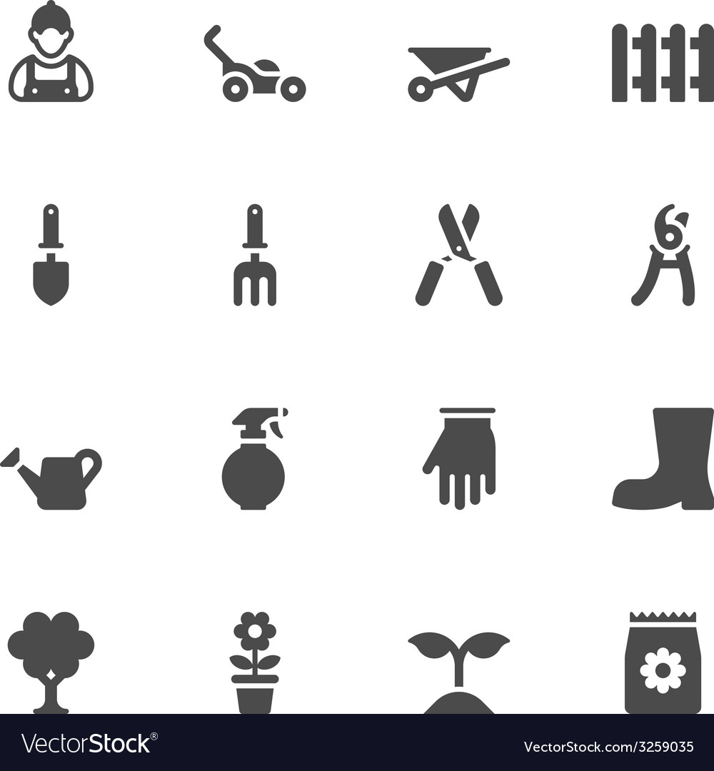 Gardening Icons Royalty Free Vector Image - Vectorstock