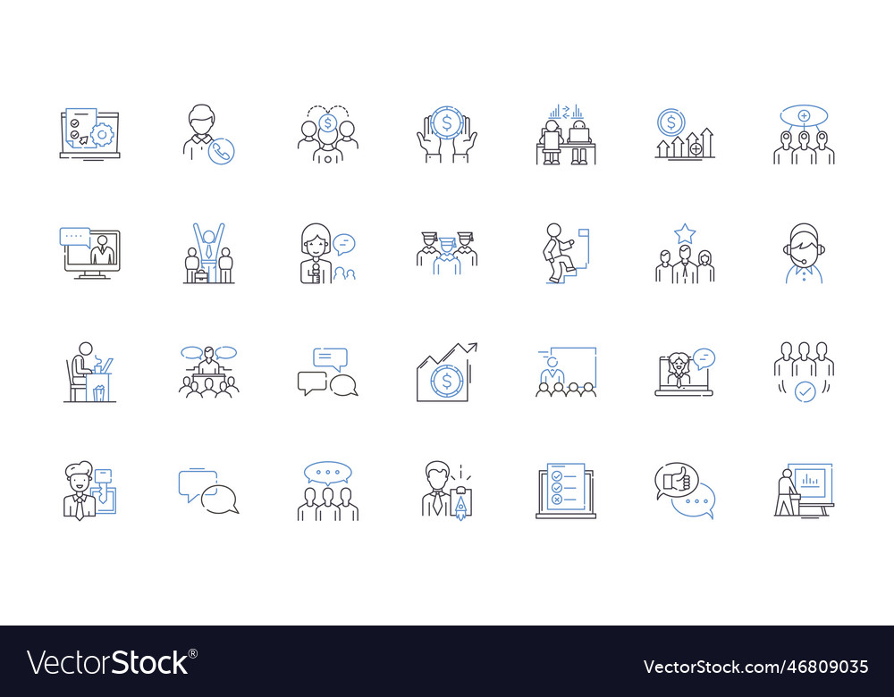 Laborer artisan line icons collection hard vector image Laborer artisan line icons collection hard