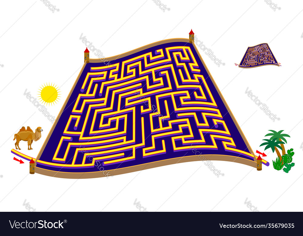 Logic puzzle game with labyrinth for children