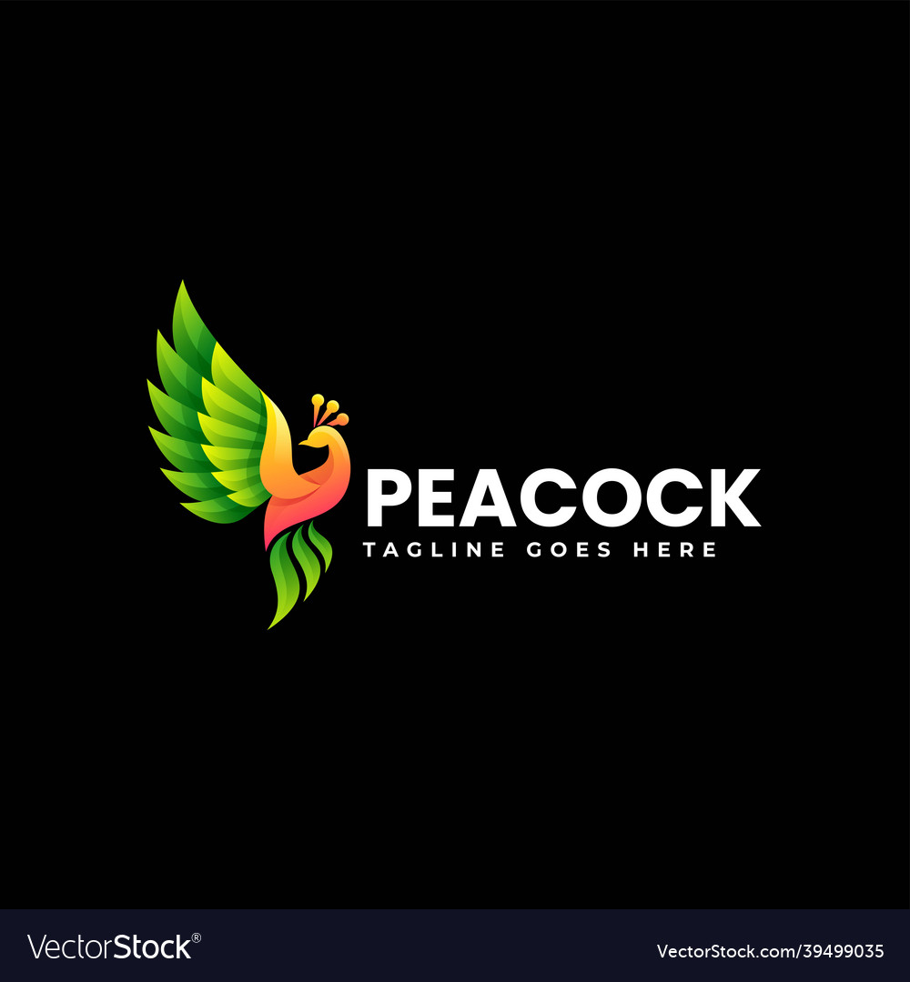 Logo peacock gradient colorful style