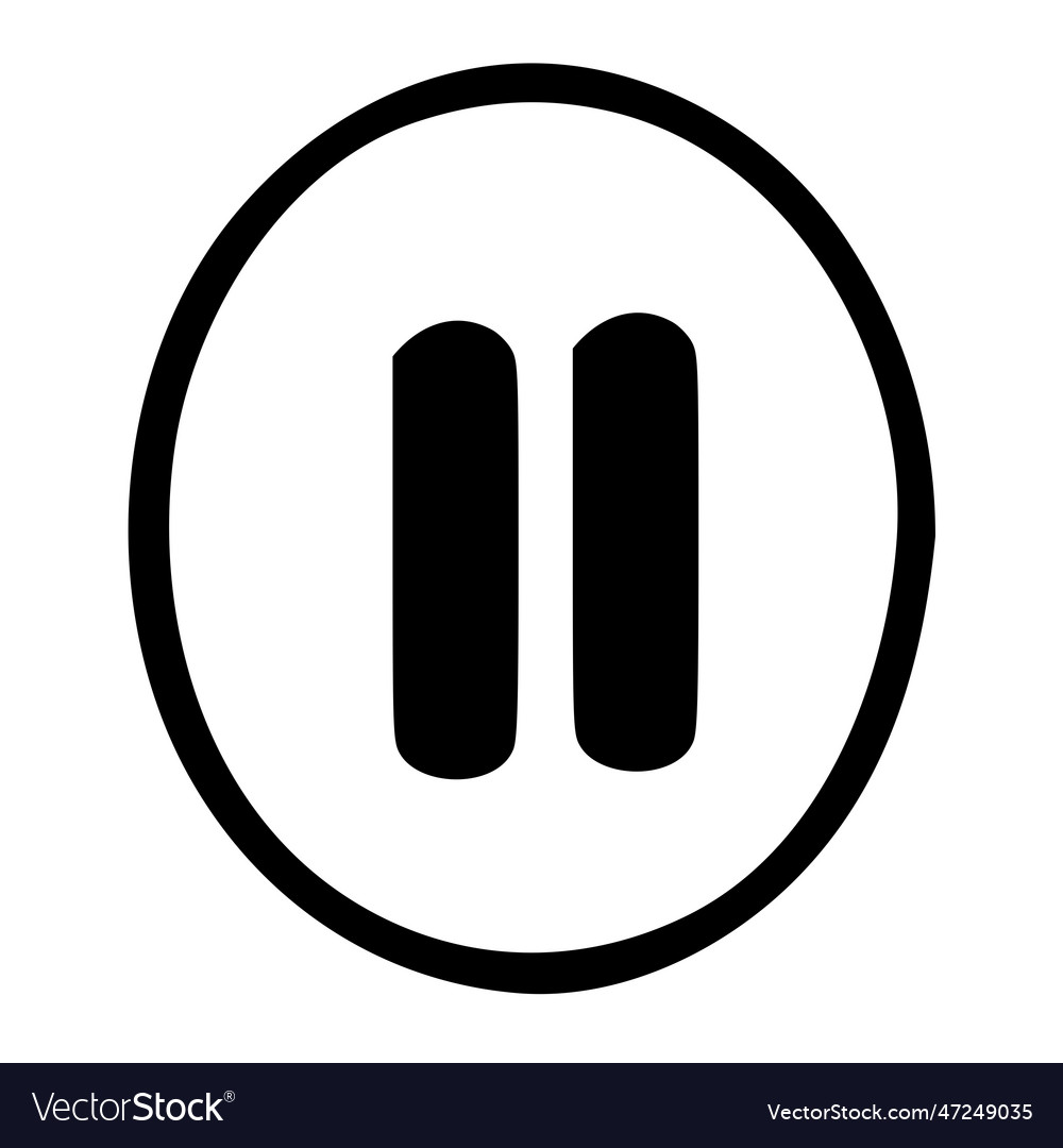 Pause icon button media sign image