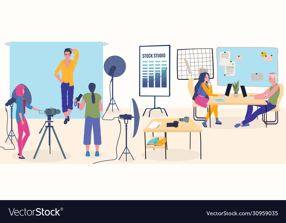 Photo studio professional photographers vector image Photo studio professional photographers
