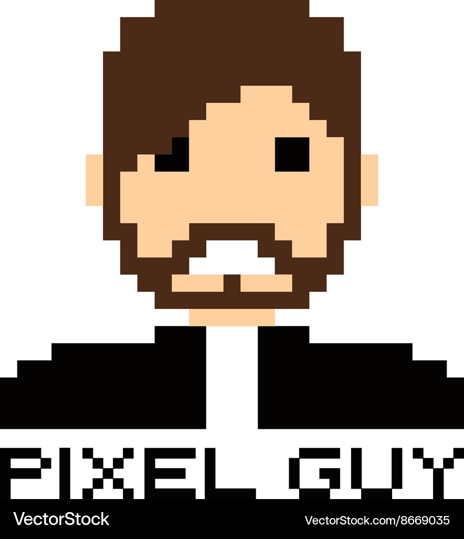 Pixel people theme avatar guy Royalty Free Vector Image