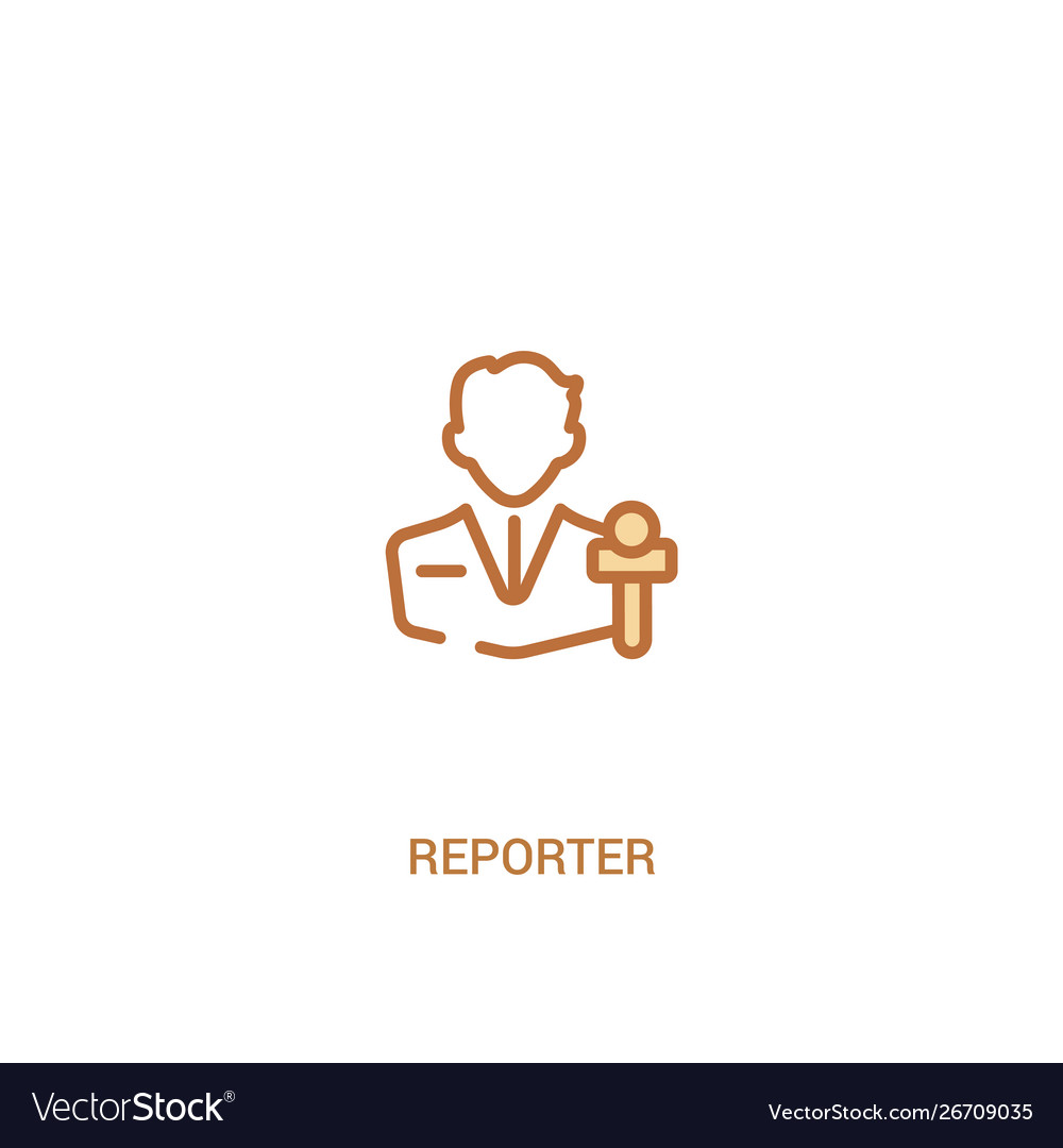 Reporter concept 2 colored icon simple line