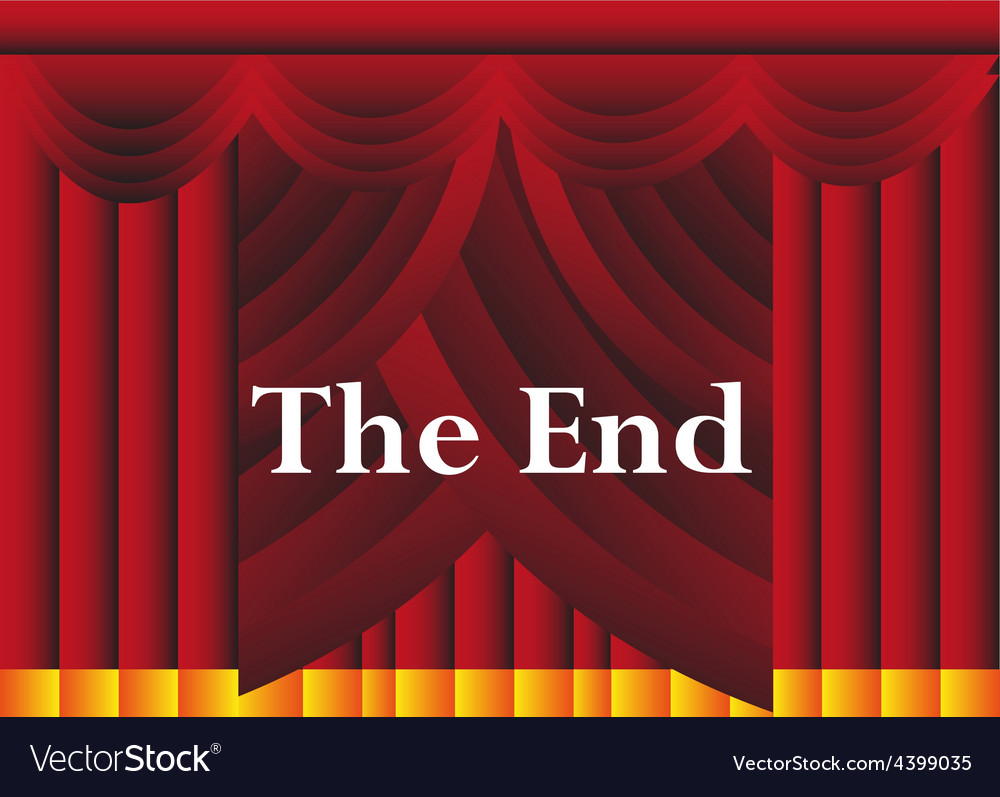 The end curtains background Royalty Free Vector Image