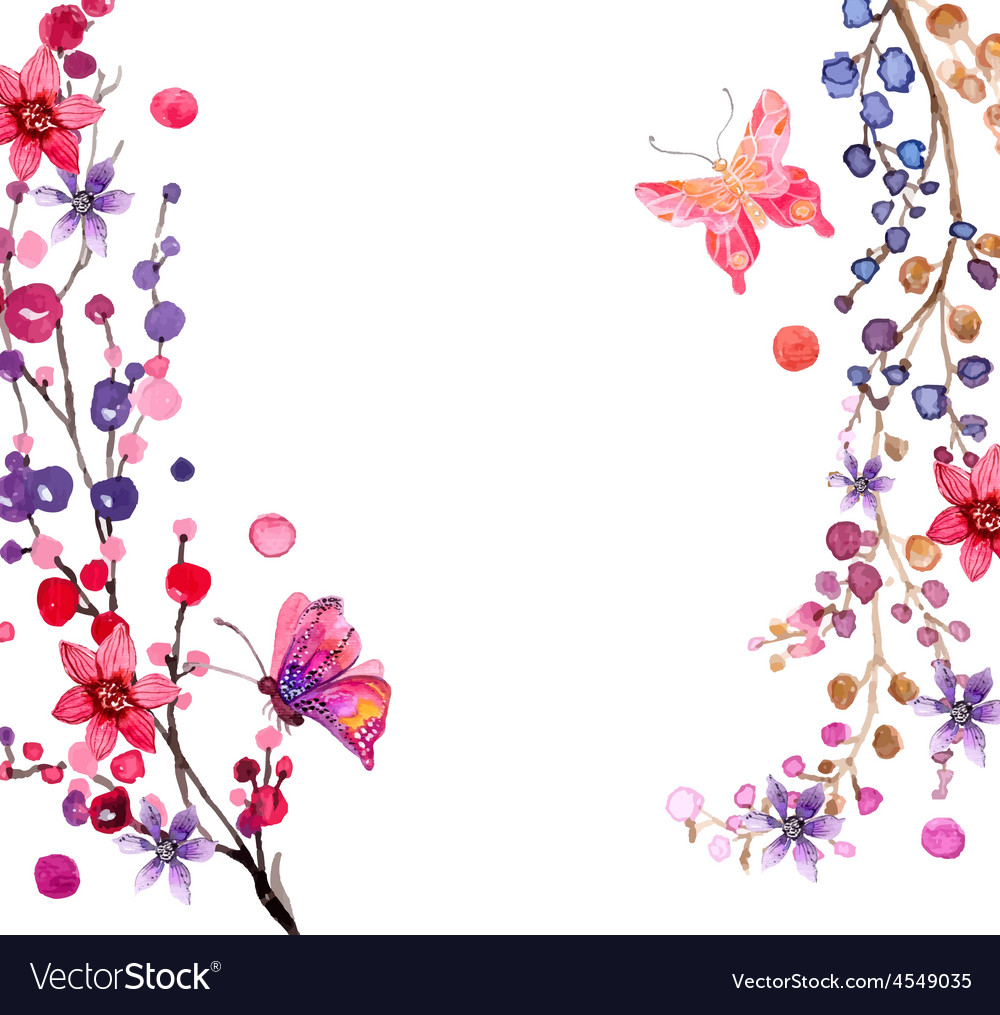 Download Watercolor flowers background Royalty Free Vector Image