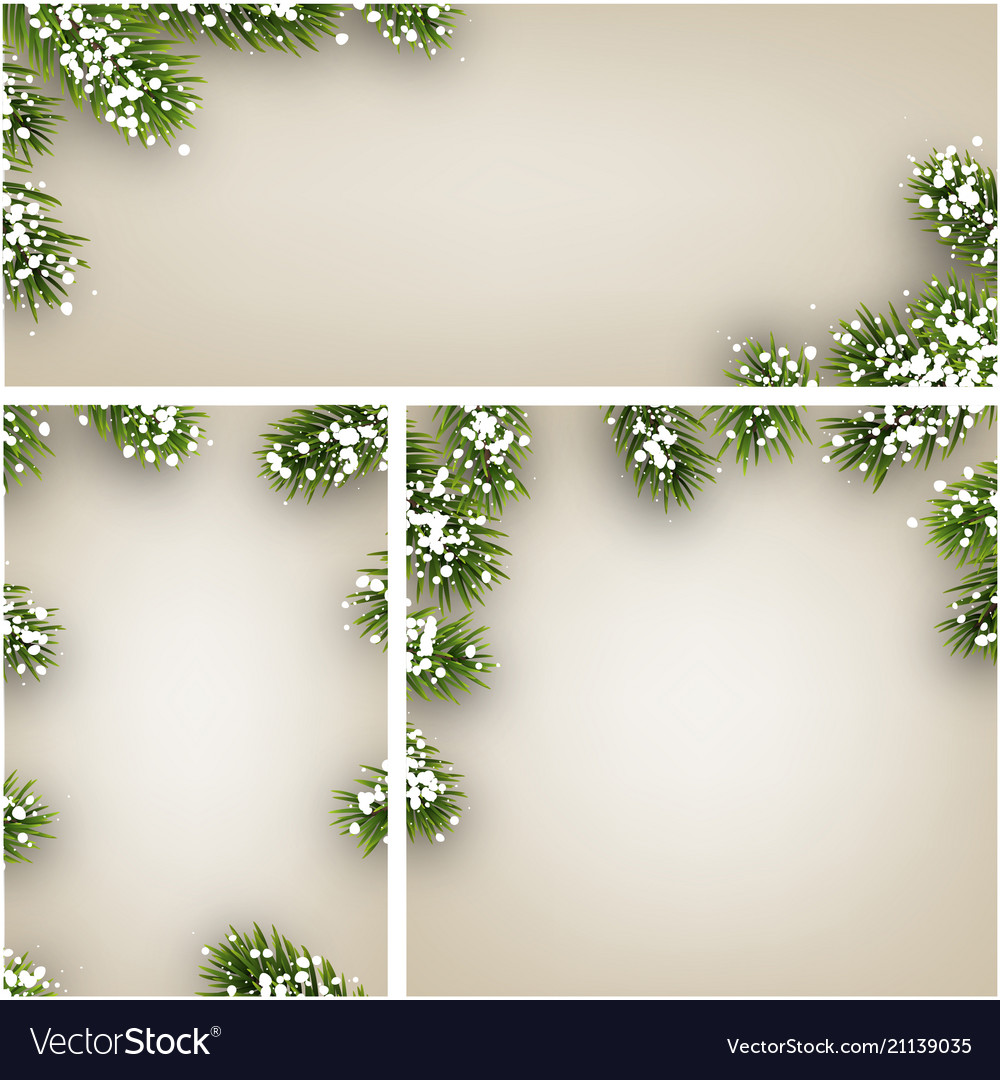 Winterhintergründe mit Tannenzweigen und Schnee