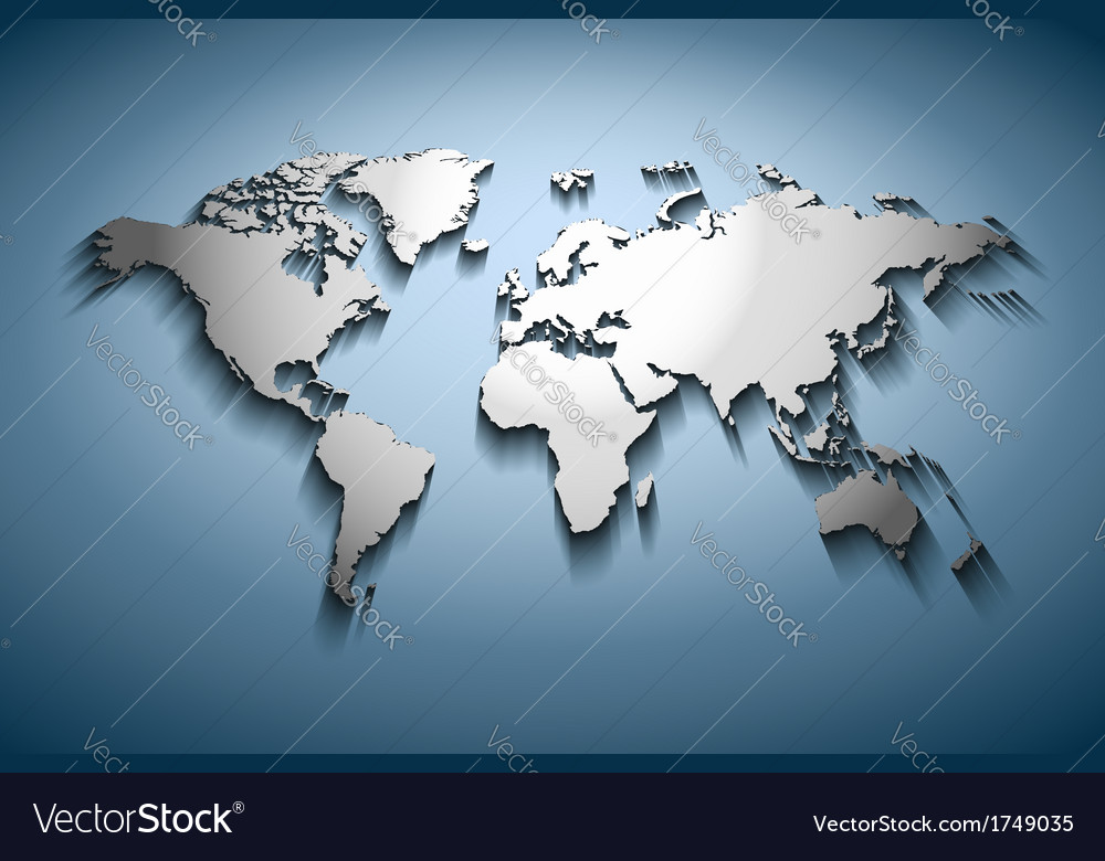 World map embossed Royalty Free Vector Image VectorStock