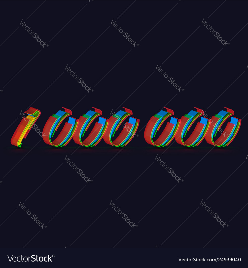 3d colorful character from a fontset vector image 3d colorful character from a fontset