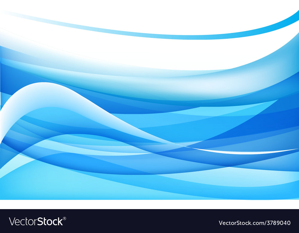 Abstract blue wavy water background Royalty Free Vector