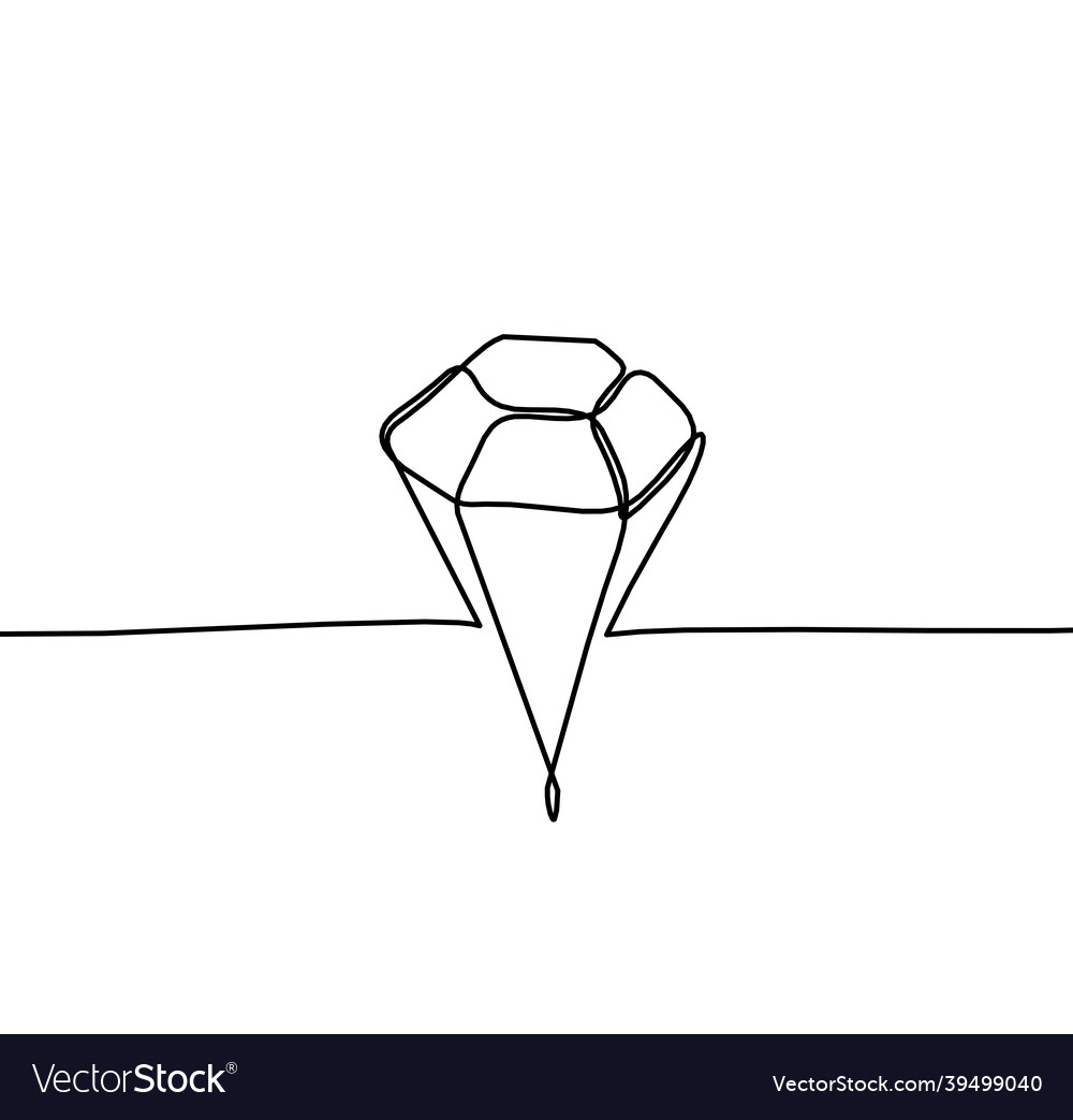 Abstract crystal as continuous lines drawing