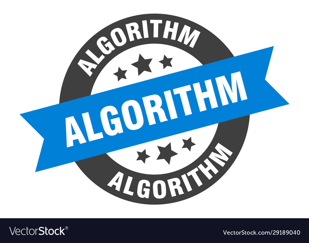 Algorithm sign round ribbon sticker