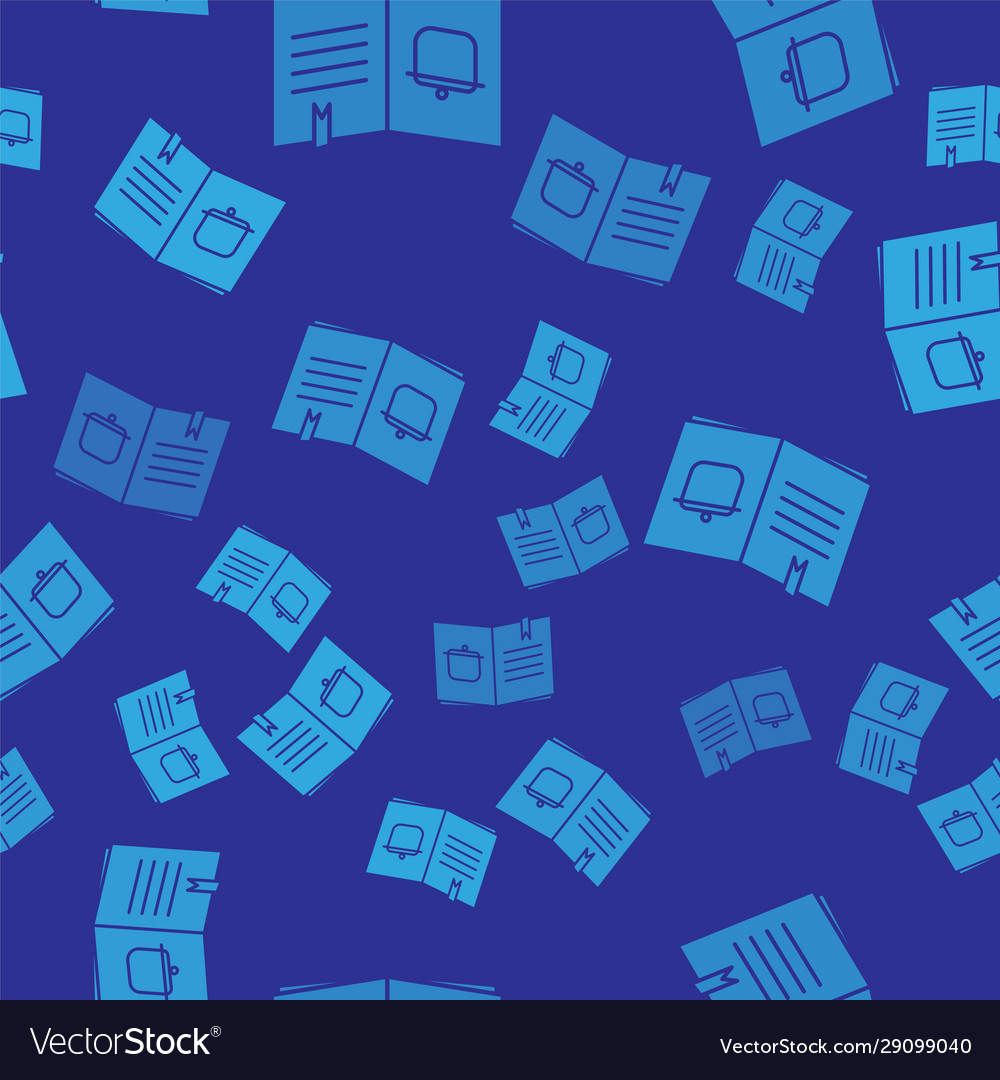 Blue cookbook icon isolated seamless pattern vector image Blue cookbook icon isolated seamless pattern