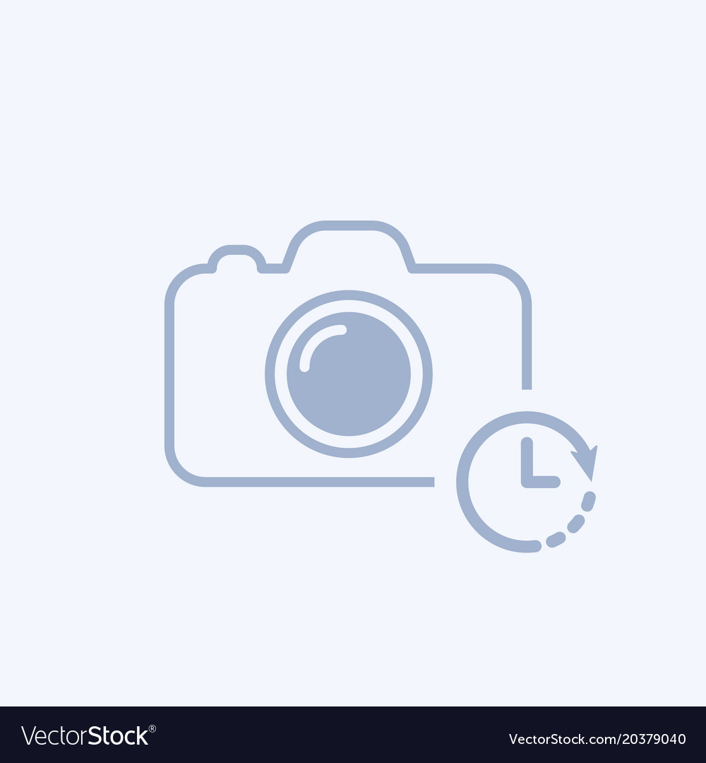 Camera icon with clock sign