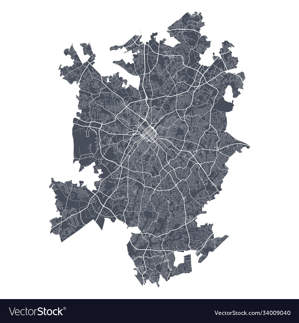 Charlotte Nc City Map Charlotte Map Detailed Map City Royalty Free Vector Image