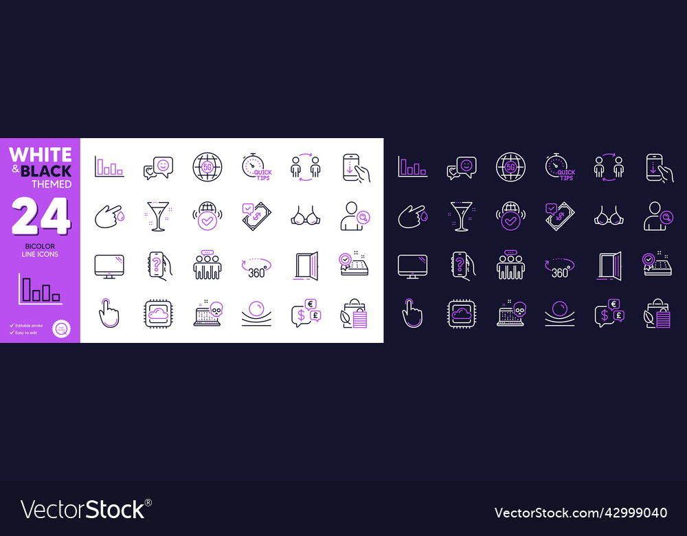 Cloud computing histogram and hand click line vector image Cloud computing histogram and hand click line