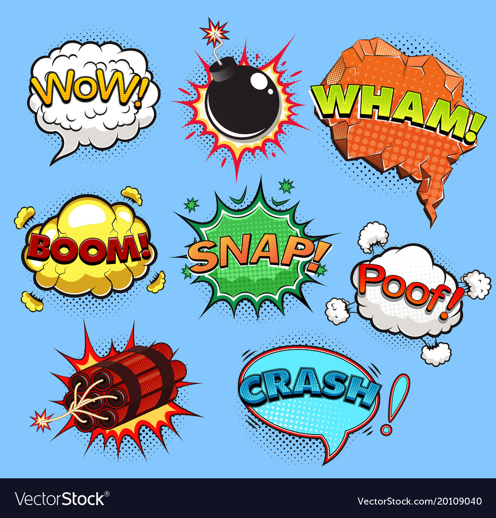 Free Vector  Ding pop art comic speech bubbles book sound effects