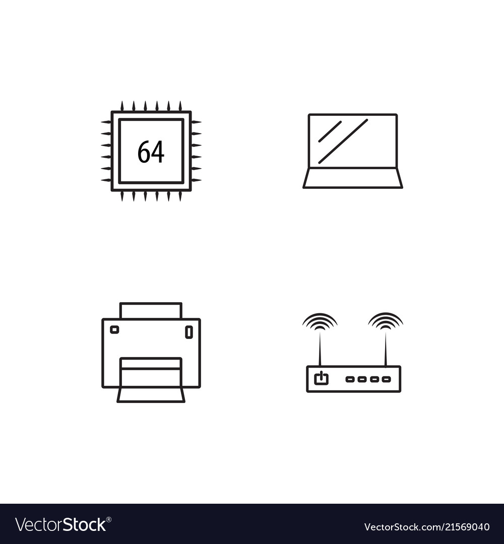 Electrical devices linear icons set simple