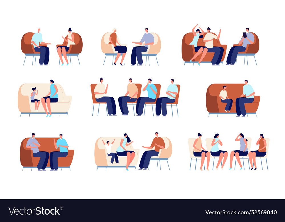 Family Psychotherapy Couple Therapy People Vector Image