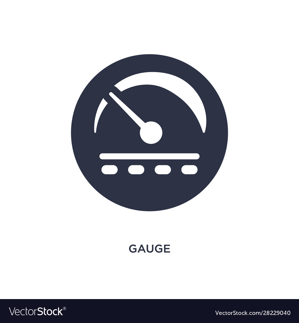 Gauge icon on white background simple element