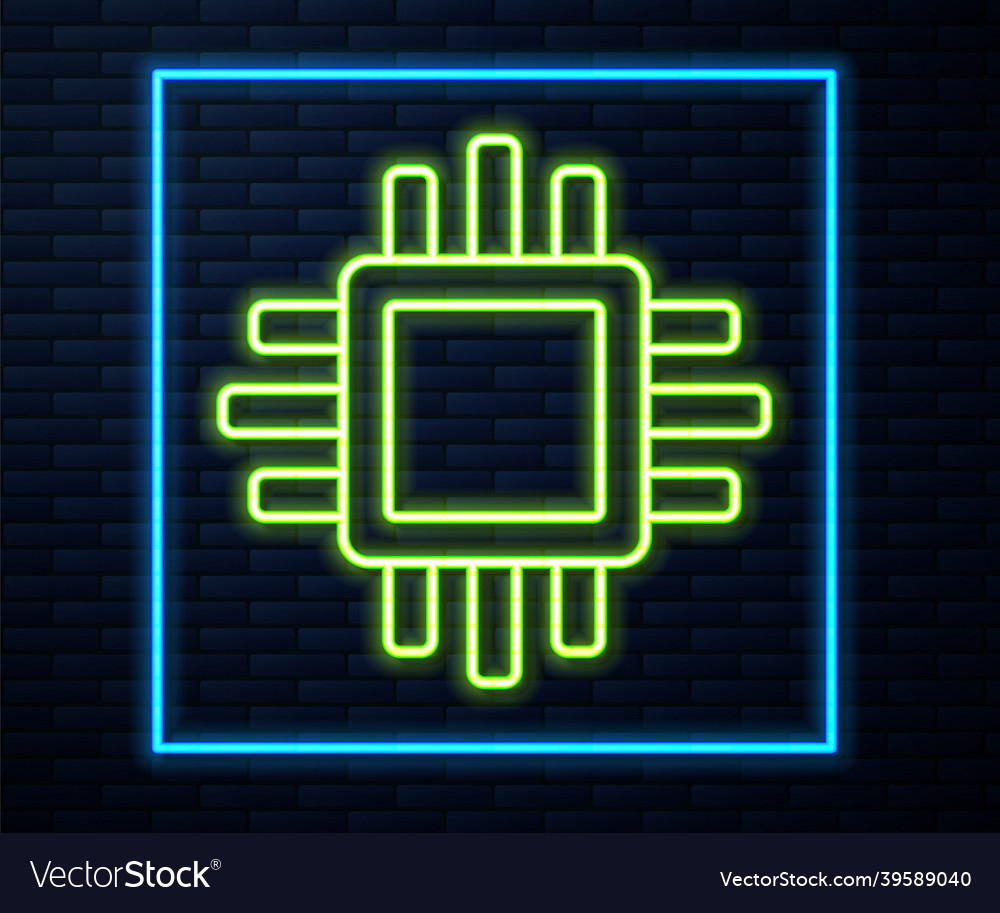Glove Neon-Line-Computerprozessor vector image Glove Neon-Line-Computerprozessor