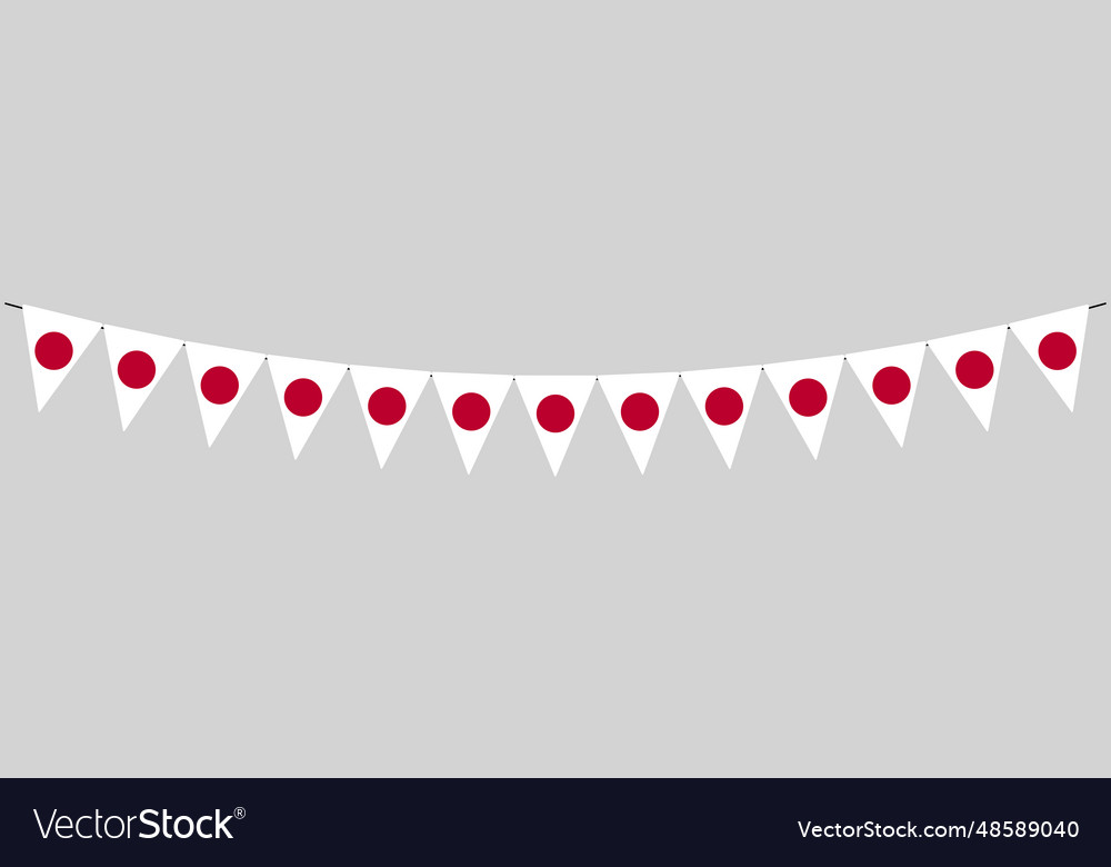 Japan bunting garland string of triangular flags Vector Image Japan bunting garland string of triangular flags