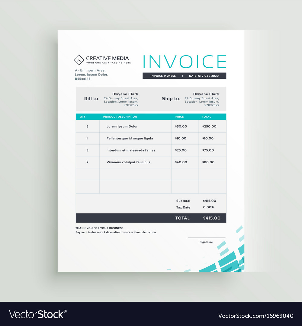 modern invoice template free