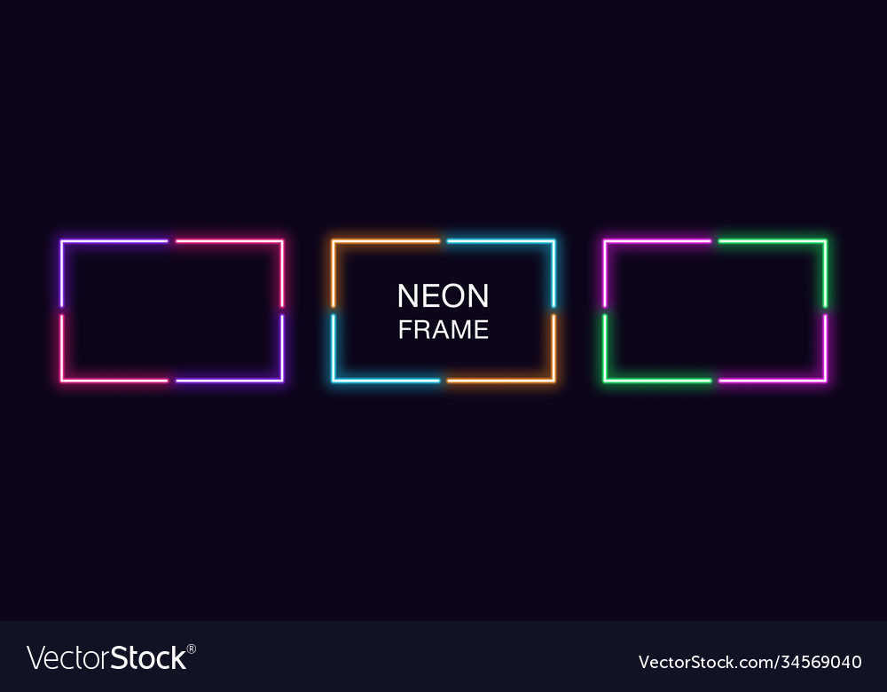 Neon rectangle frame set rectangular