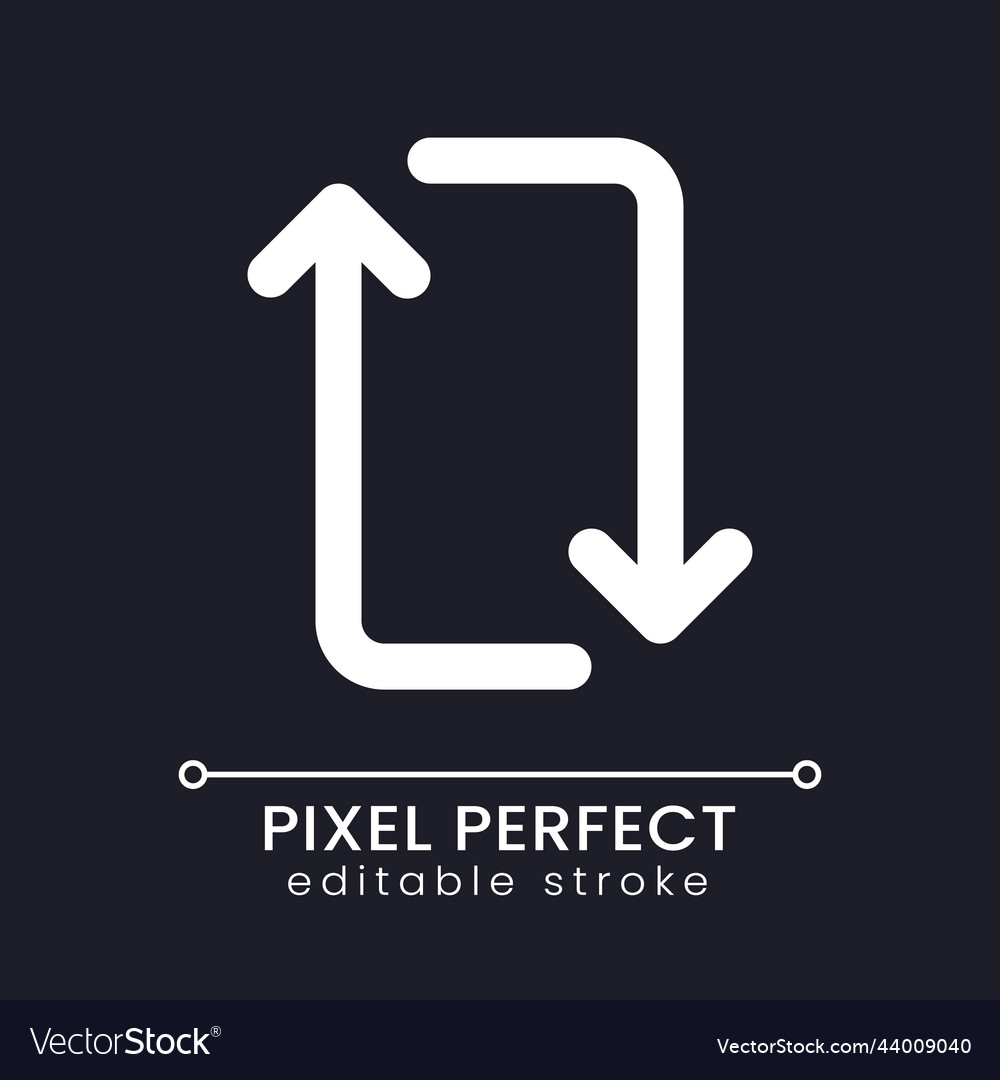 Repeat pixel perfect white linear ui icon vector image Repeat pixel perfect white linear ui icon