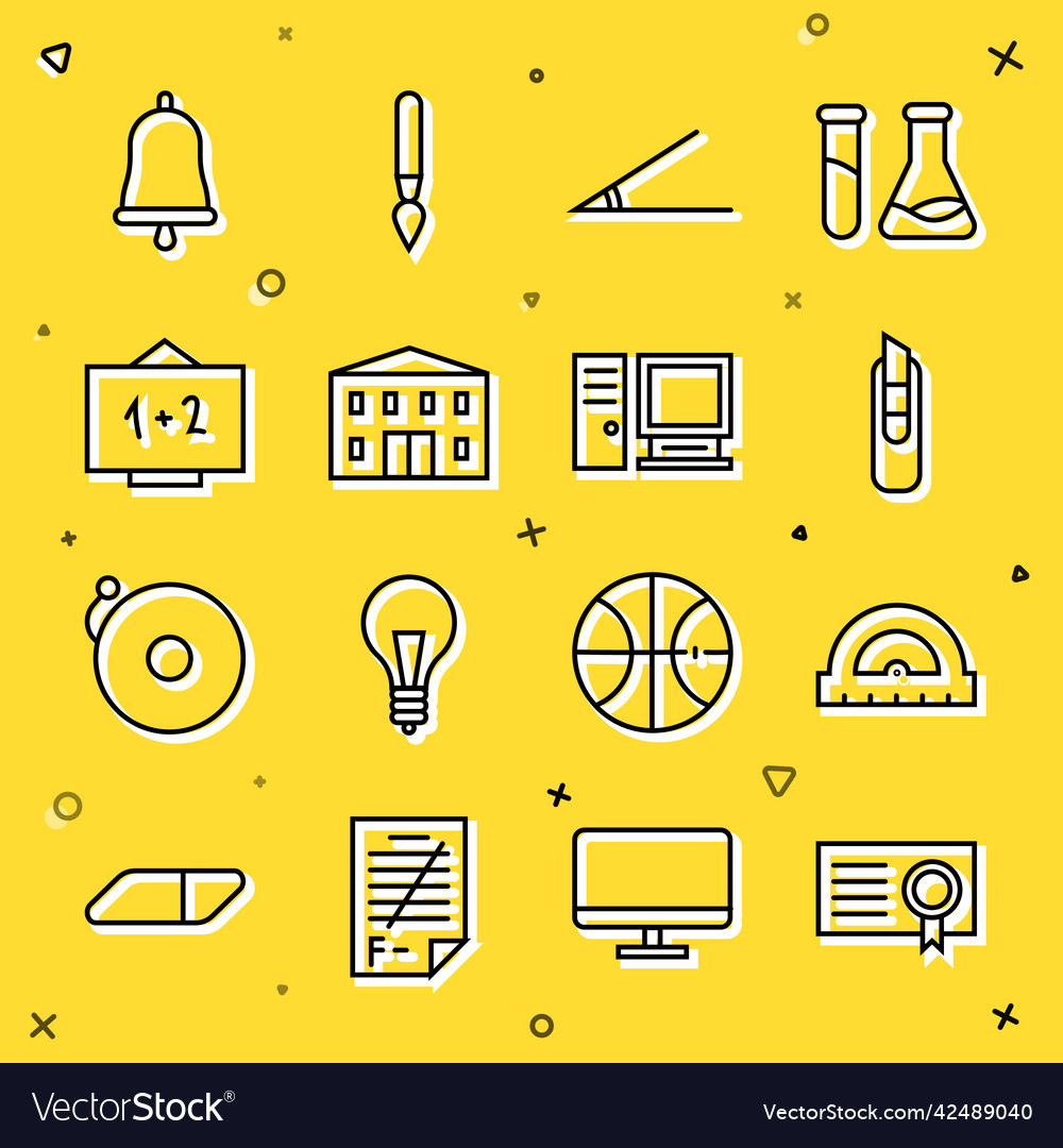 Set line certificate template protractor vector image Set line certificate template protractor