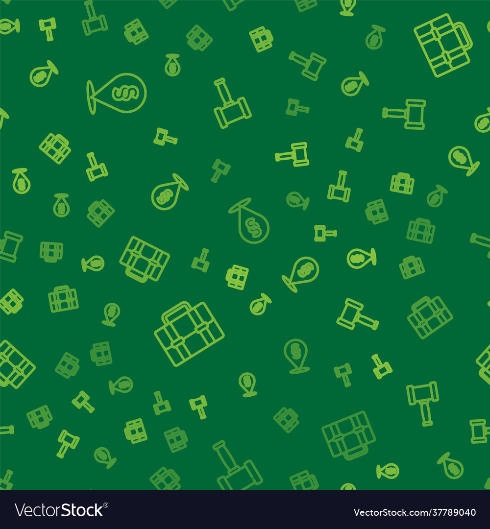 Set line location law briefcase and judge gavel vector image Set line location law briefcase and judge gavel