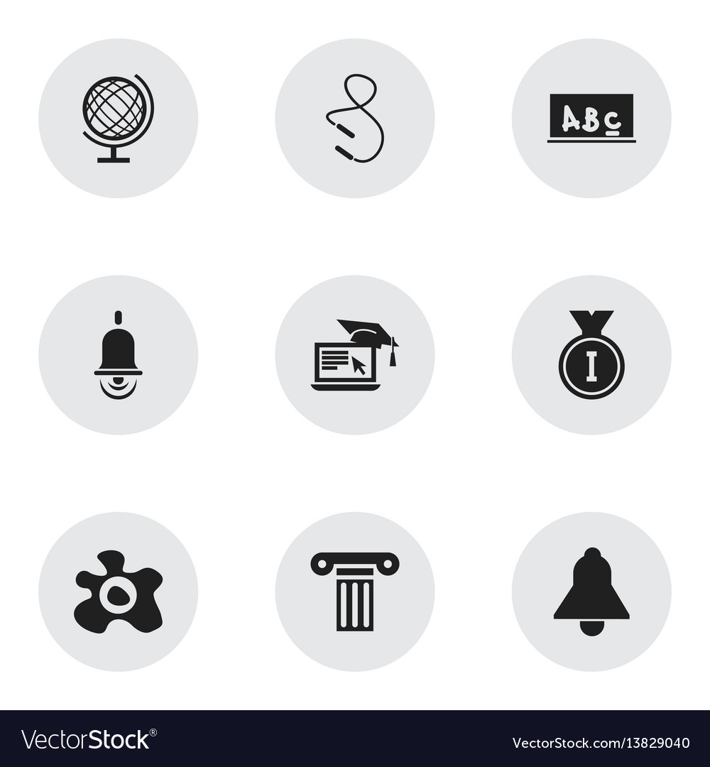 Set of 9 editable university icons includes vector image Set of 9 editable university icons includes