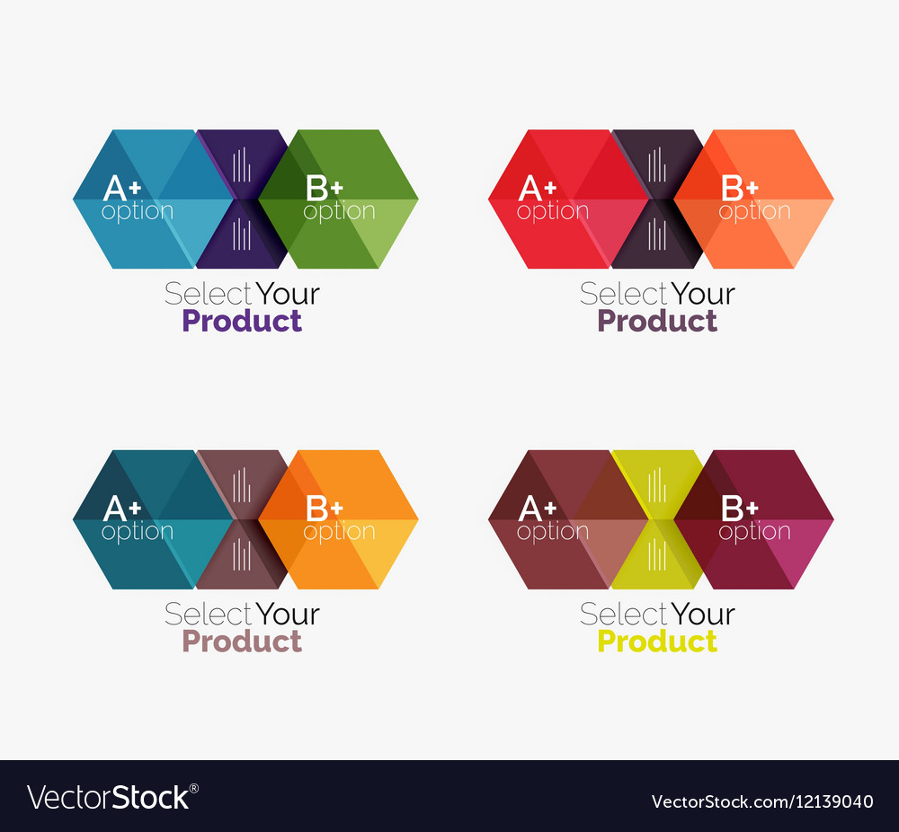 Set of business hexagon layouts with text
