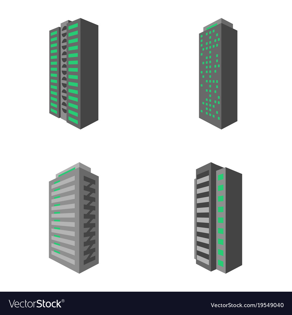 Set of modern multi-storey building