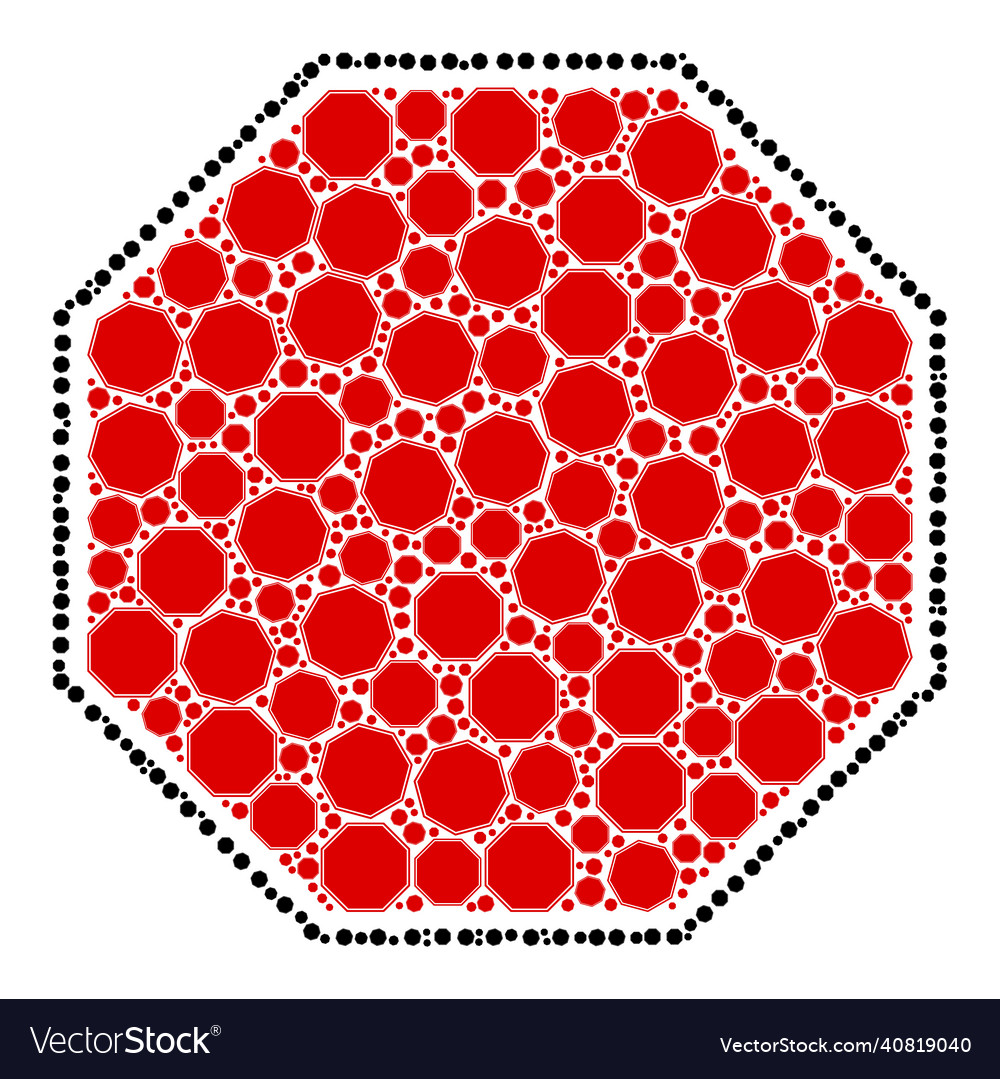 Stop octagon template recursion icon mosaic