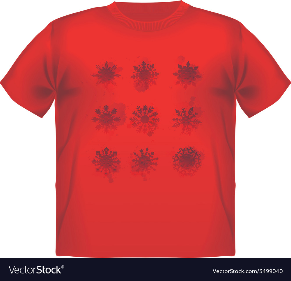 T-shirt Snowflake Isolated Clothing White Clothes Vector Image