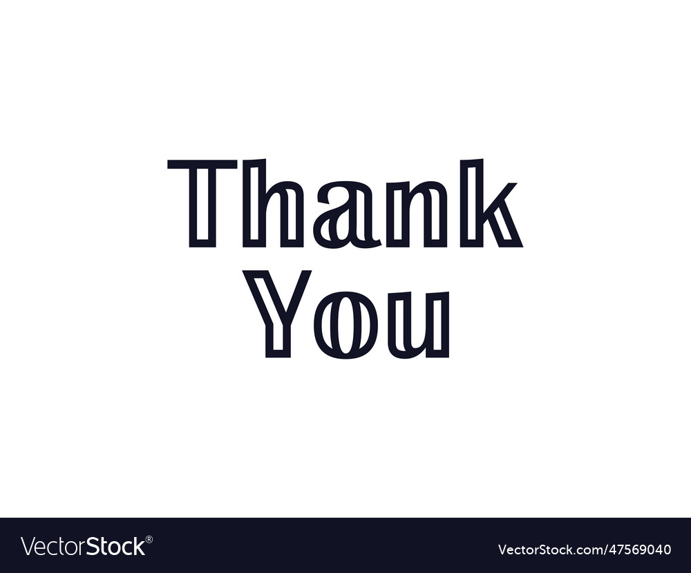 Thank you text hand drawn black lettering outline Vector Image