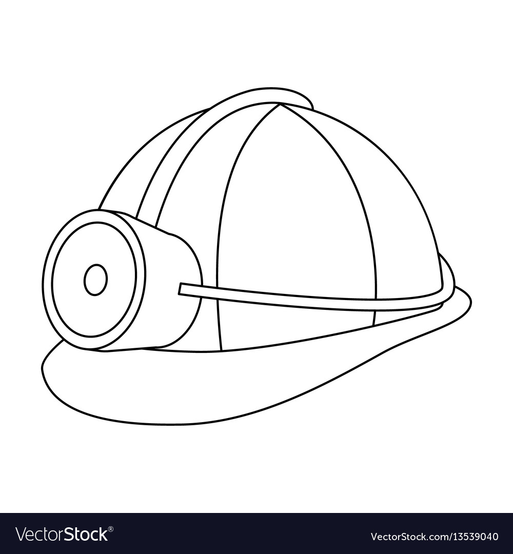 The helmet of a miner with a flashlightgear Vector Image