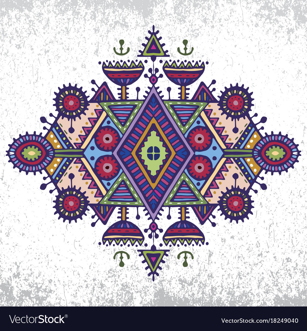 Tribal art boho hand drawn geometric pattern Vector Image